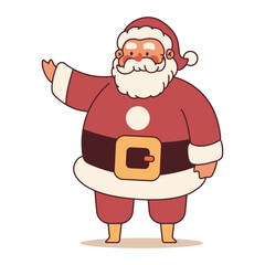 Santa Claus vector Christmas cartoon character isolated on a white background.