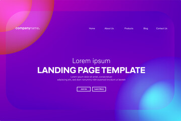 Obraz premium Abstract modern technology Landing page template, flowing line digital technology, smooth particle wave, big data techno design concept background wallpaper, Annual reports, flyer, poster, cover. EPS 