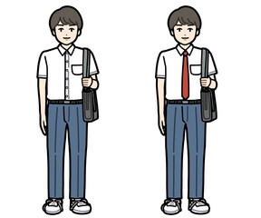 夏服の男子学生