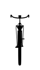 Silhouette Vintage bicycle. Vector illustration in flat style. Front view