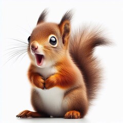 Obraz premium Erschrockenes Eichhörnchen