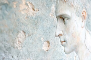 Fresco of an Ancient Roman Senator Amidst Classical Architecture