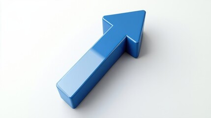 blue arrow pointing up, isolated on white, showing a positive trend