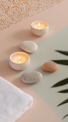 Minimalist Pastel Workspace and Cozy Lifestyle Scenes-Spa Room