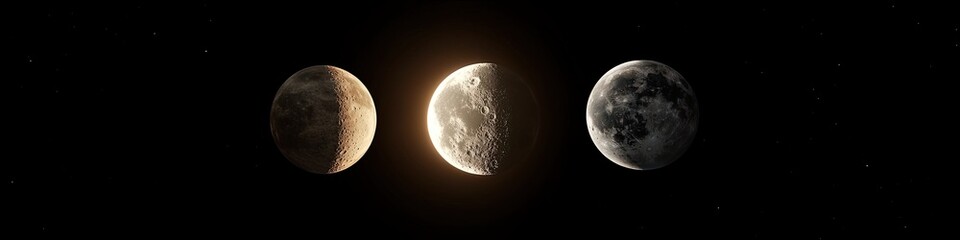 Naklejka premium Sun Earth and Moon 3D illustration Background