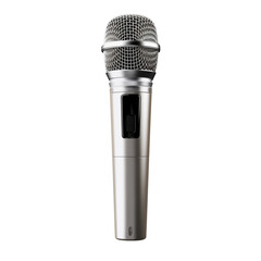 Silver Music Concert Microphone Isolated On Transparent Background	