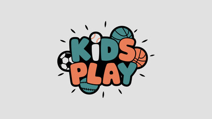 Vibrant Kids Play Logo in Multicolored Bold Typography 