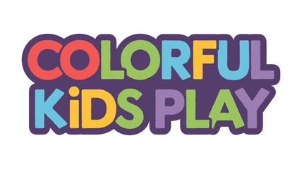 Fototapeta premium A colorful and playful typography design featuring the words 'Colorful Kids Play'. Ideal for children's branding, playful themes, and vibrant designs