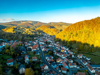 Herbstlicher Thüringer Wald am Henkeltöpfchen bei Kleinschmalkalden - Thüringen - Deutschland
