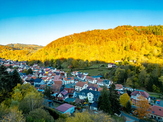 Herbstlicher Thüringer Wald am Henkeltöpfchen bei Kleinschmalkalden - Thüringen - Deutschland