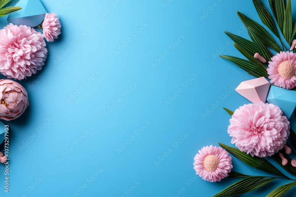 Aufkleber minimalist layout with simple geometric shapes and soft pastel color palettes on a plain background