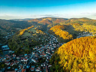 Herbstlicher Thüringer Wald am Henkeltöpfchen bei Kleinschmalkalden - Thüringen - Deutschland