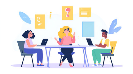 Creative Team Collaboration in Modern Office Environment - Ideal for concepts of teamwork, brainstorming, and modern workplace dynamics.