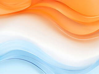 Obraz premium Flow of harmony: vibrant wave abstract, wave symphony: a dance of colors - Abstract orange, white, and blue background with waves