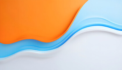 Flow of harmony: vibrant wave abstract, wave symphony: a dance of colors - Abstract orange, white, and blue background with waves