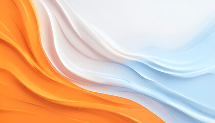 Flow of harmony: vibrant wave abstract, wave symphony: a dance of colors - Abstract orange, white, and blue background with waves