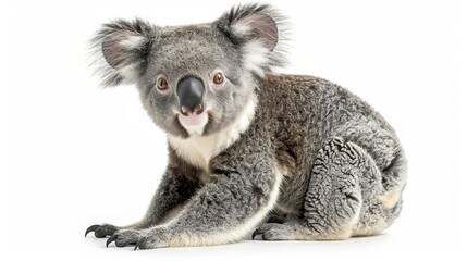 Young koala isolated on the white background