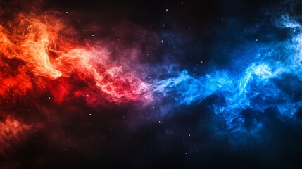 Fototapeta premium Nebula-inspired artwork symbolizing the struggle between opposing forces.