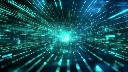 Abstract representation of digital technology in the metaverse.