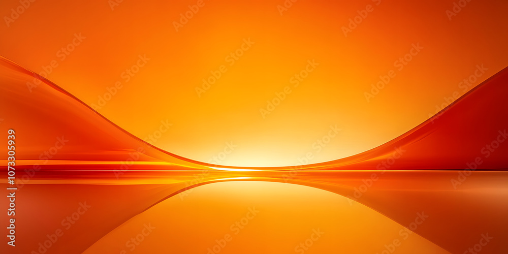 Wall mural orange abstract background with gradient reflection
