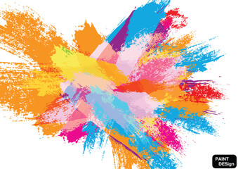 Abstract vector color paint splash and splatter background isolated. illustration vector design background