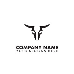 Fototapeta premium Bull Skull with tribals style isolated on a white background