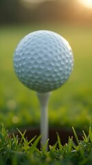 Golf ball on a stand