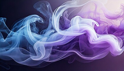 Fototapeta premium Lavender and Blue Smoke-Inspired Abstract, Soft and Ethereal 
