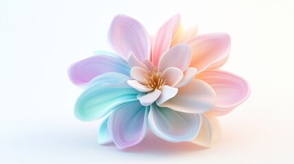 Bright flower icon in pastel colors for spring, fresh look, isolated on white