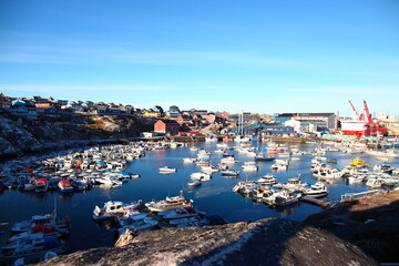 Icebergs and frigid scenery in Greenland, Arctic