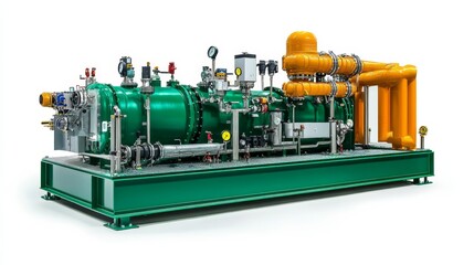 Fototapeta premium renewable natural gas, renewable gas production equipment, isolated, white background, green energy idea