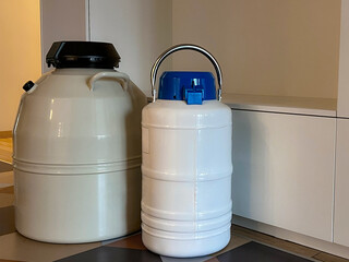 Cryogenic tank with liquid nitrogen at the time of delivery
