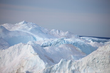 Icebergs and frigid scenery in Greenland, Arctic