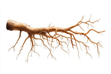 Fototapeta premium Realistic Isolated Tree Roots on White Background