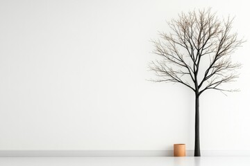 Obraz premium Realistic Tree Silhouette on White Background