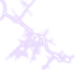 Lightning strike branches out on white background