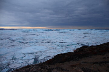 Icebergs and frigid scenery in Greenland, Arctic