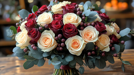 Obraz premium Valentine's Day Rose Bouquet