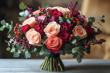 Obraz premium Valentine's Day Rose Bouquet