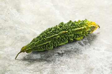 Raw green exotic tropical bitter melon