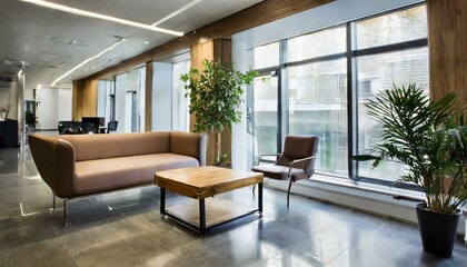 Fototapeta premium Modern office. Waiting room in a modern bright office