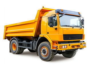Naklejka premium A large yellow dump truck isolated