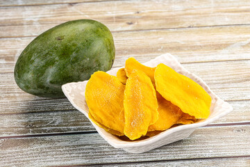 Dry sweet yellow mango snack