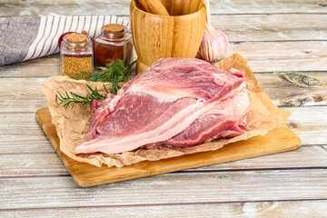 Raw fresh pork meat piece