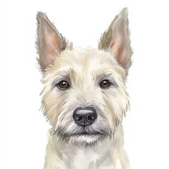 Glen Of Imaal Terrier Dog Watercolor Cute And Playful Portrait