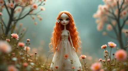 Naklejka premium Miniature Dolls : The Dreamy Forest Dolls. An Artistic Collection of Dolls in Harmony with Beautiful Nature.