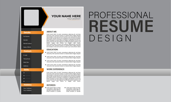 Clean Modern resume and Letter Layout Vector template for business Job applications, Minimalist Resume cv Template, Multipurpose Resume Design Minimal Design, cv cover,  