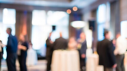 Investor Networking Event Blur - Fuzzy background of an exclusive networking event for investors.
