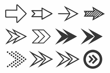 Arrows black vector collection. Modern simple arrow or cursor illustration web design
