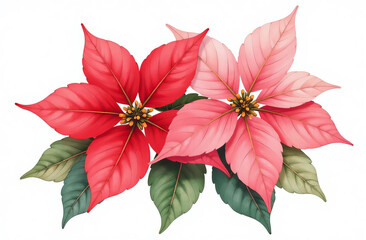 Obraz premium Red poinsettia flower, symbol of Christmas. Copy space.